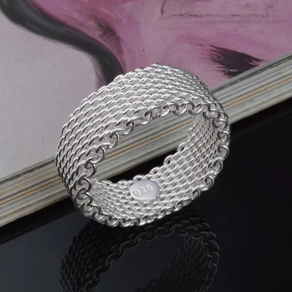 Sterling Silver Thick Mesh Band - Picture 3 of 7